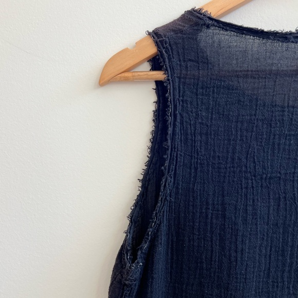 UZI Faded Black Frayed Tank - Picture 4 of 9